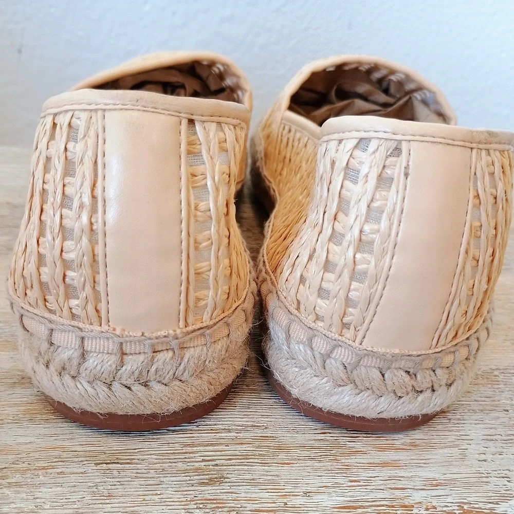 J.Crew WovenWomen's Espadrille Flats Beige Slip On Shoes Size 10 Comfort